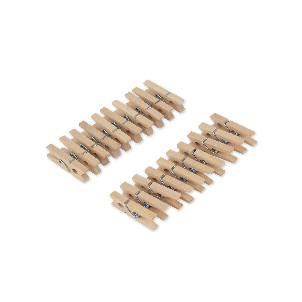 20 mini pinces en Bois Naturel