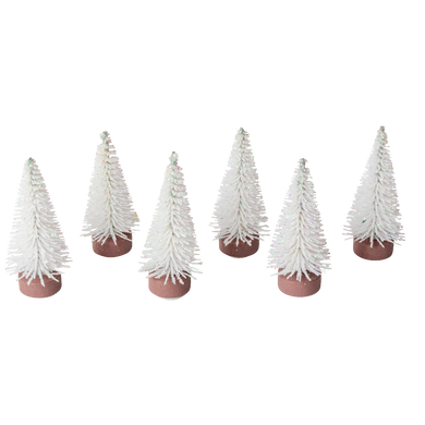 Mini sapins de 5cm blanc irisé