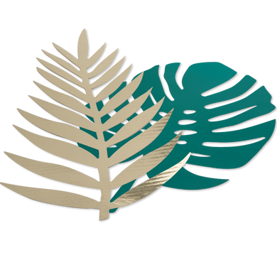 Feuille type tropical Vert et Or