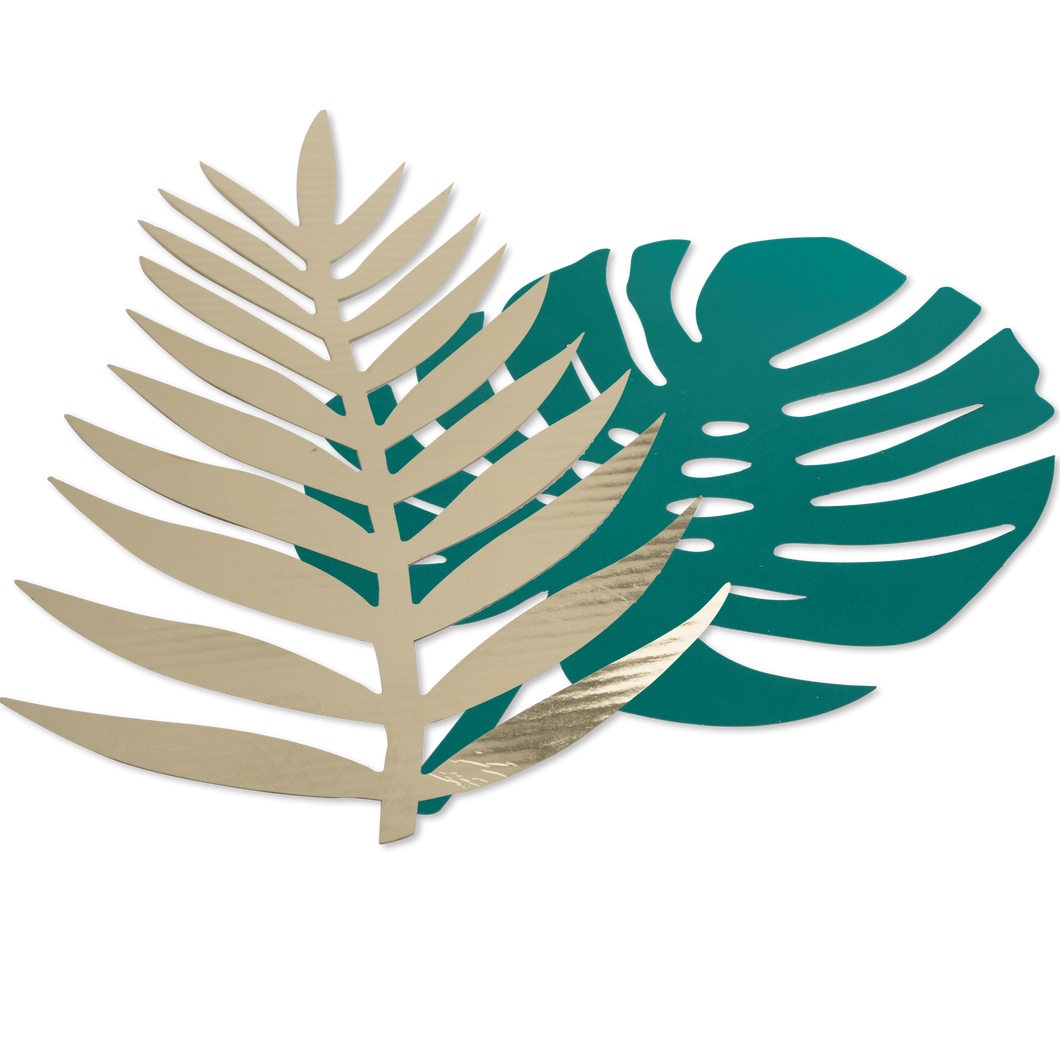 Feuille type tropical Vert et Or