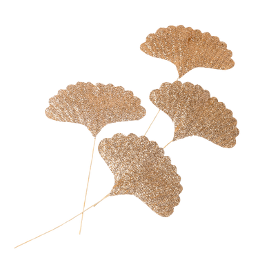 Feuille Gingko en tissu Doré