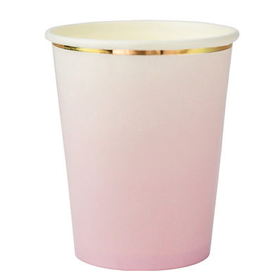 Gobelet ou verre rose et doré