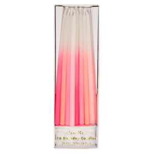 16 Grandes Bougies Coniques - Camaïeu de Roses