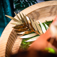 Charger l&#39;image dans la galerie, Feuille type tropical Vert et Or

