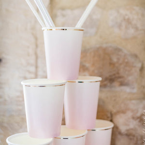 8 Gobelets Rose et Doré
