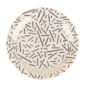 8 Assiettes Perles Dorées